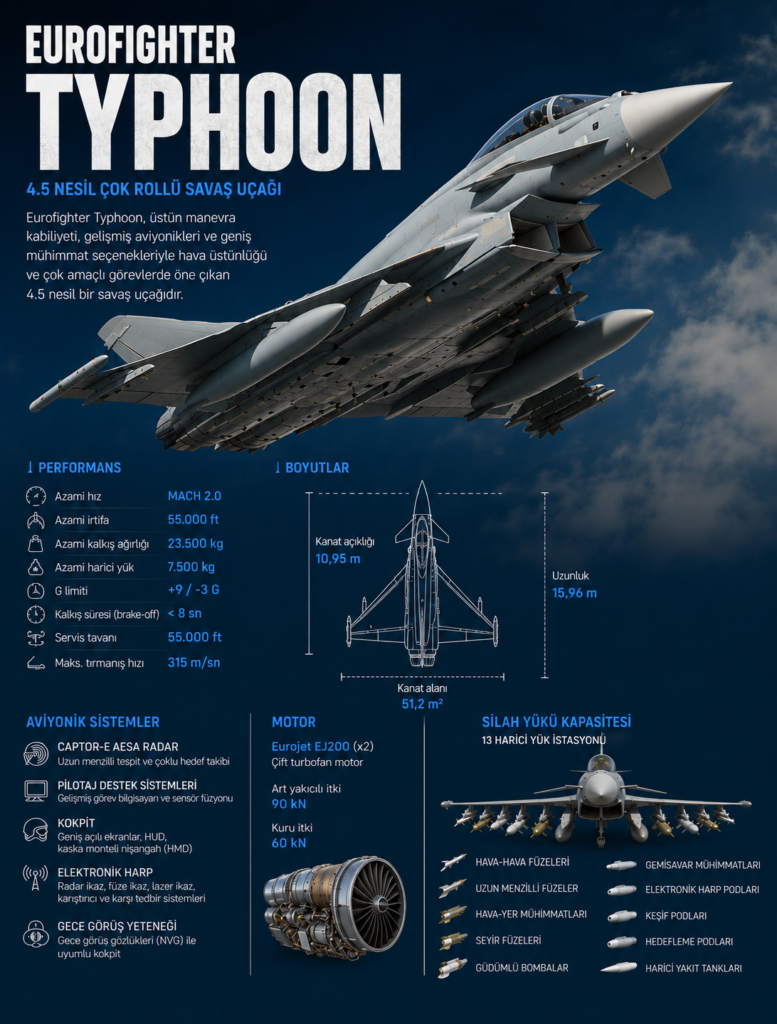 Türkiye'nin alacağı Eurofighter Typhoon'lar hangi özelliklere sahip olacak? Türkiye'nin alacağı Eurofighter Typhoon'lar hangi özelliklere sahip olacak?